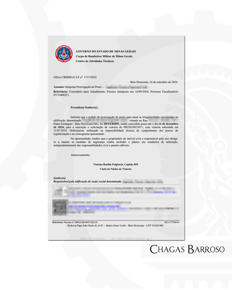 1ª PRORROGAÇÃO DE PRAZO - SALÃO DE FESTAS - PADRE EUSTÁQUIO - BH