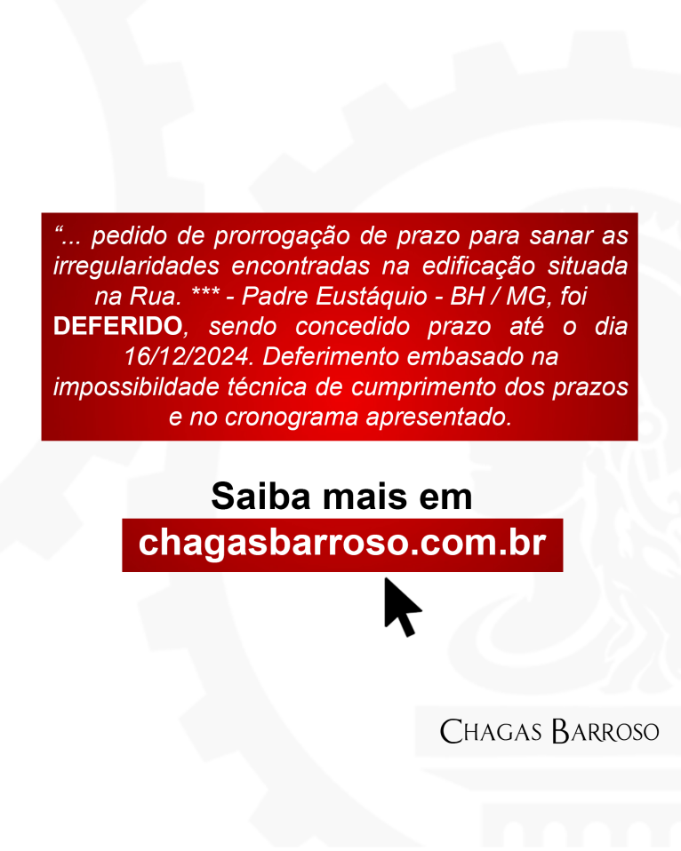 1ª PRORROGAÇÃO DE PRAZO - SALÃO DE FESTAS - PADRE EUSTÁQUIO - BH