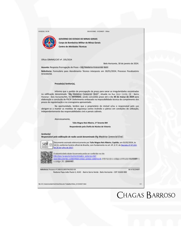 PRORROGAÇÃO DE PRAZO-DEPÓSITO DE MADEIRAS - FLORAMAR - BH