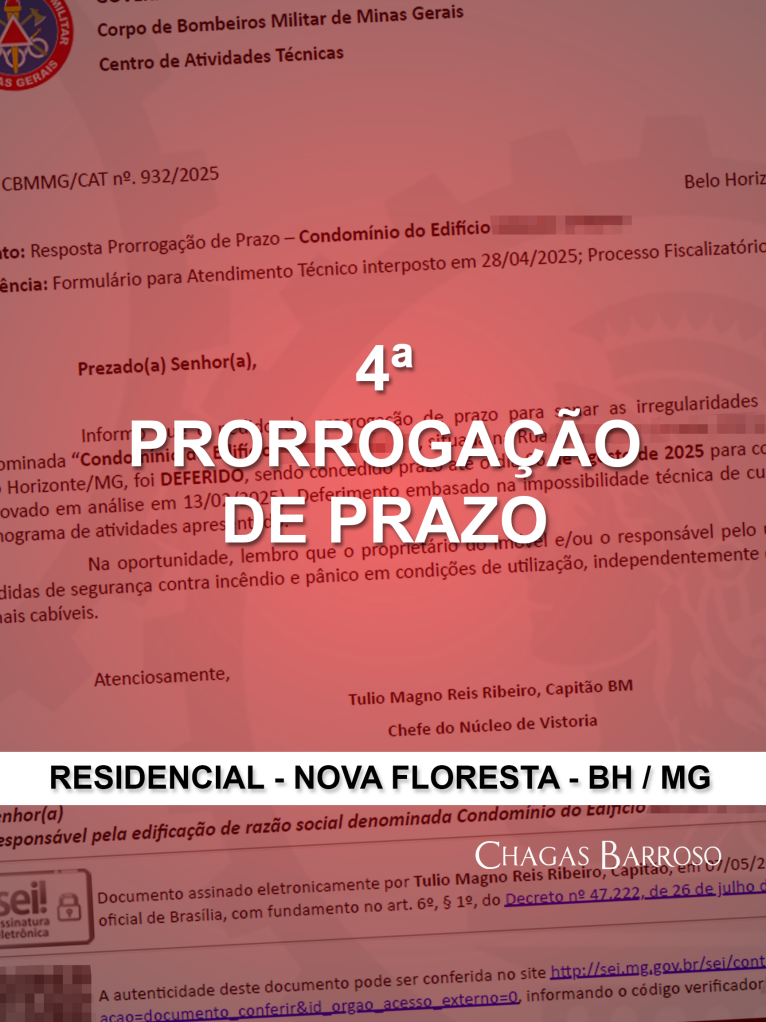 4ª PRORROGAÇÃO DE PRAZO - RESIDENCIAL - NOVA FLORESTA - BH - ENGENHEIRO LEVI DAS CHAGAS BARROSO FILHO