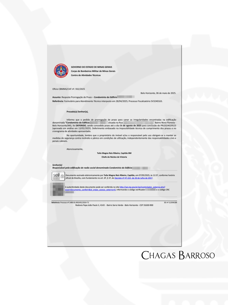 4ª PRORROGAÇÃO DE PRAZO - RESIDENCIAL - NOVA FLORESTA - BH - ENGENHEIRO LEVI DAS CHAGAS BARROSO FILHO