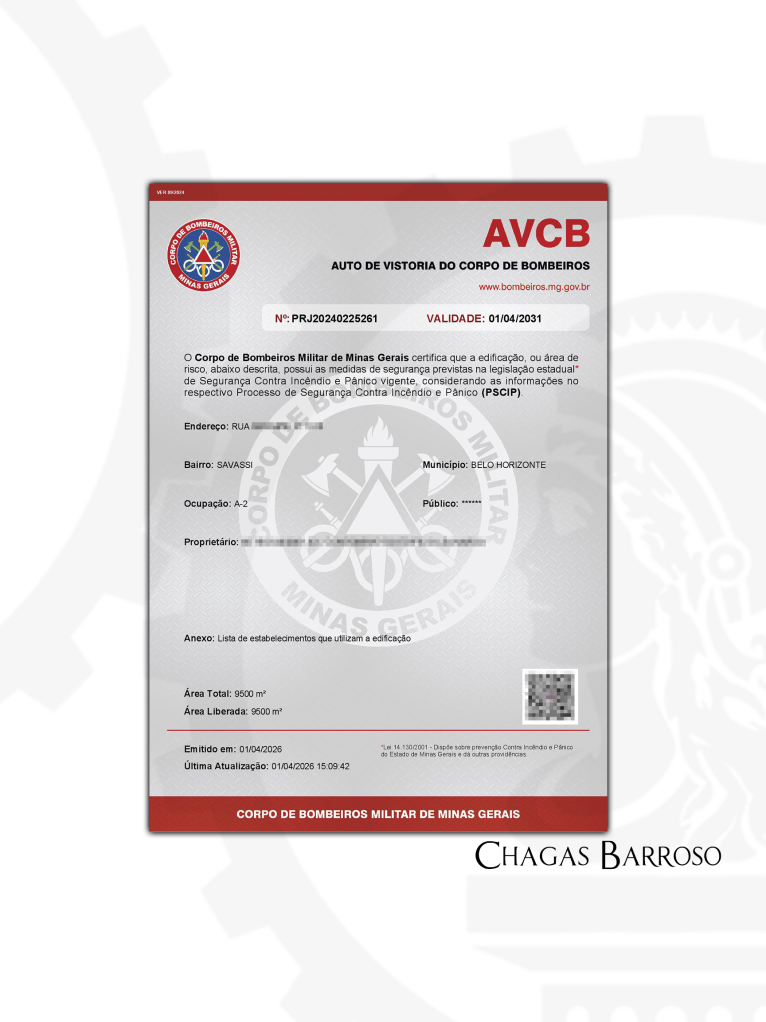 APROVAÇÃO DE PSCIP & LIBERAÇÃO DE AVCB CONDOMÍNIO RESIDENCIAL - SAVASSI - BH - ENGENHEIRO - LEVI DAS CHAGAS BARROSO FILHO