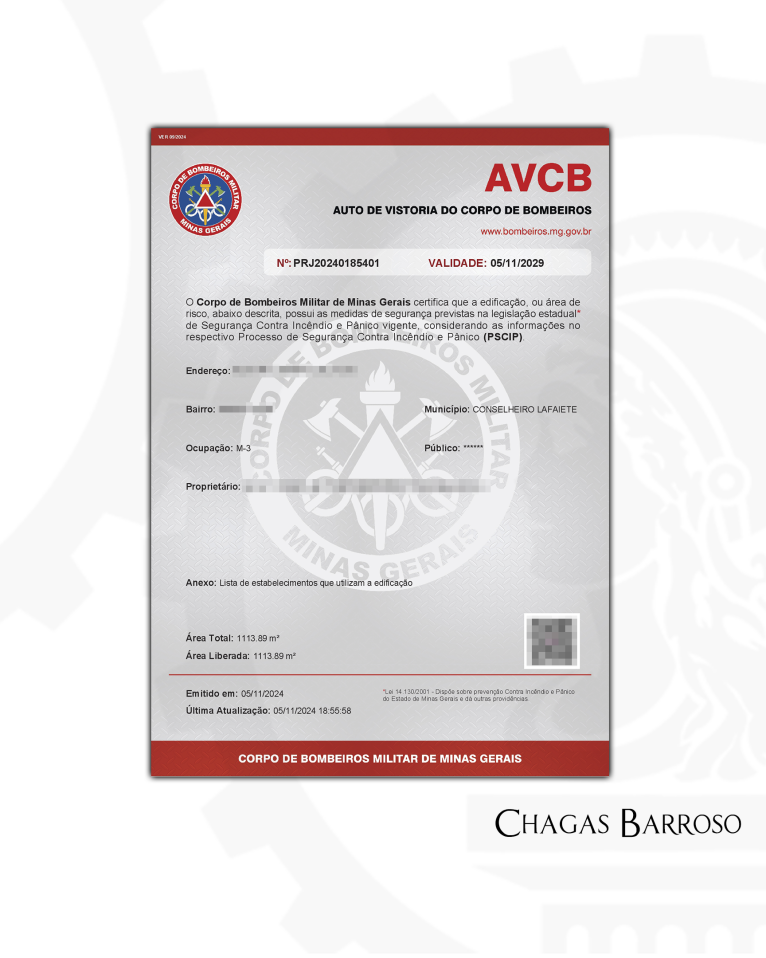 APROVAÇÃO DE PSCIP & LIBERAÇÃO DE AVCB SUBESTAÇÃO DE ENERGIA - CONS LAFAIETE - MG