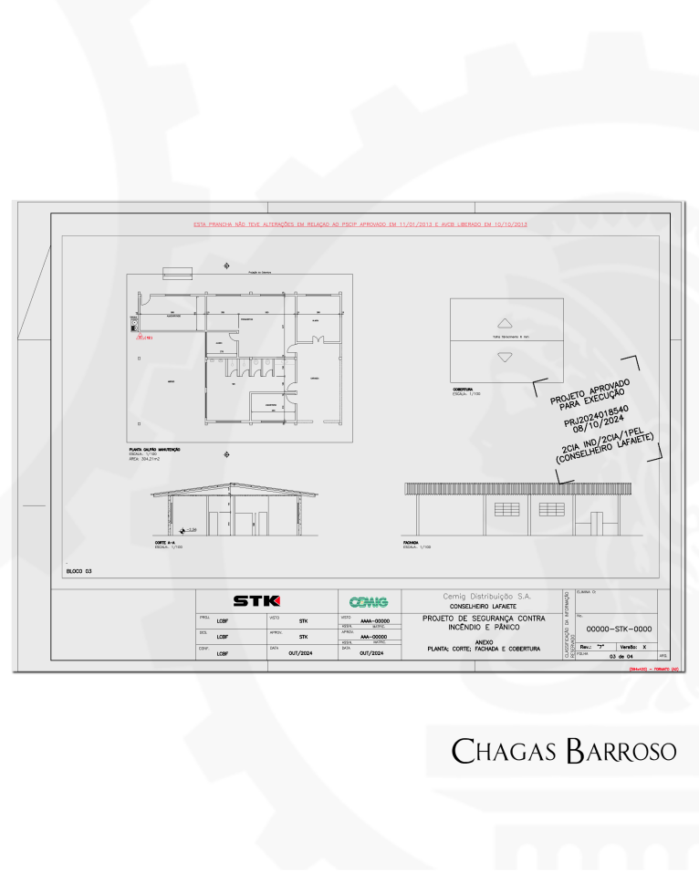 ATUALIZAÇÃO & APROVAÇÃO DE PSCIP SUBESTAÇÃO DE ENERGIA - CONS LAFAIETE - MG