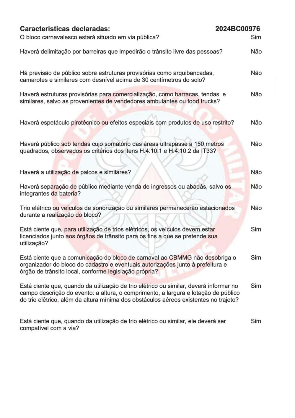 DECLARAÇÃO - BLOCO DE CARNAVAL - Eng. Levi das Chagas Barroso Filho