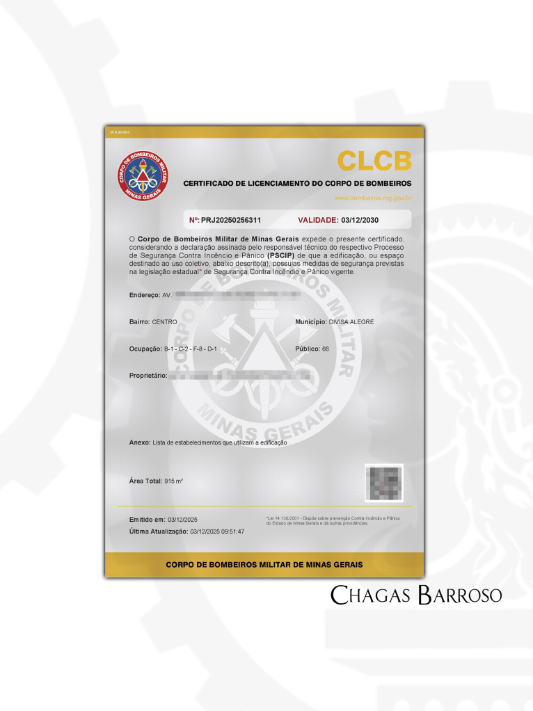 ELABORAÇÃO DE PROJETO & LIBERAÇÃO DE CLCB HOTEL - DIVISA ALEGRE - MG - ENGENHEIRO LEVI DAS CHAGAS BARROSO FILHO