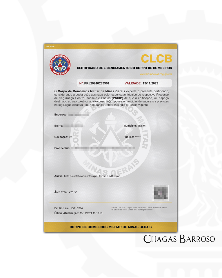 ELABORAÇÃO DE PROJETO & LIBERAÇÃO DE CLCB-FÁBRICA DE UNIFORMES - BETIM - MG