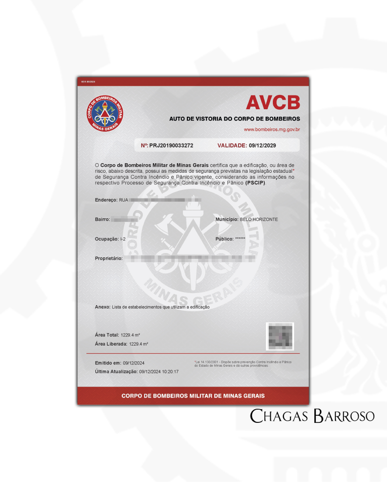 INSPEÇÃO ATUALIZAÇÃO DE OCUPAÇÃO LAUDO & RENOVAÇÃO DE AVCB - FÁBRICA DE SUPLEMENTOS - BH - ENGENHEIRO LEVI DAS CHAGAS BARROSO FILHO