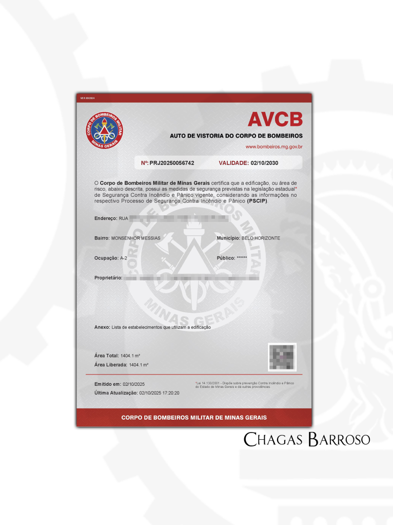 INSPEÇÃO ATUALIZAÇÃO DE PSCIP LAUDO & RENOVAÇÃO DE AVCB RESIDENCIAL - MONSENHOR MESSIAS - BH - ENGENHEIRO LEVI DAS CHAGAS BARROSO FILHO