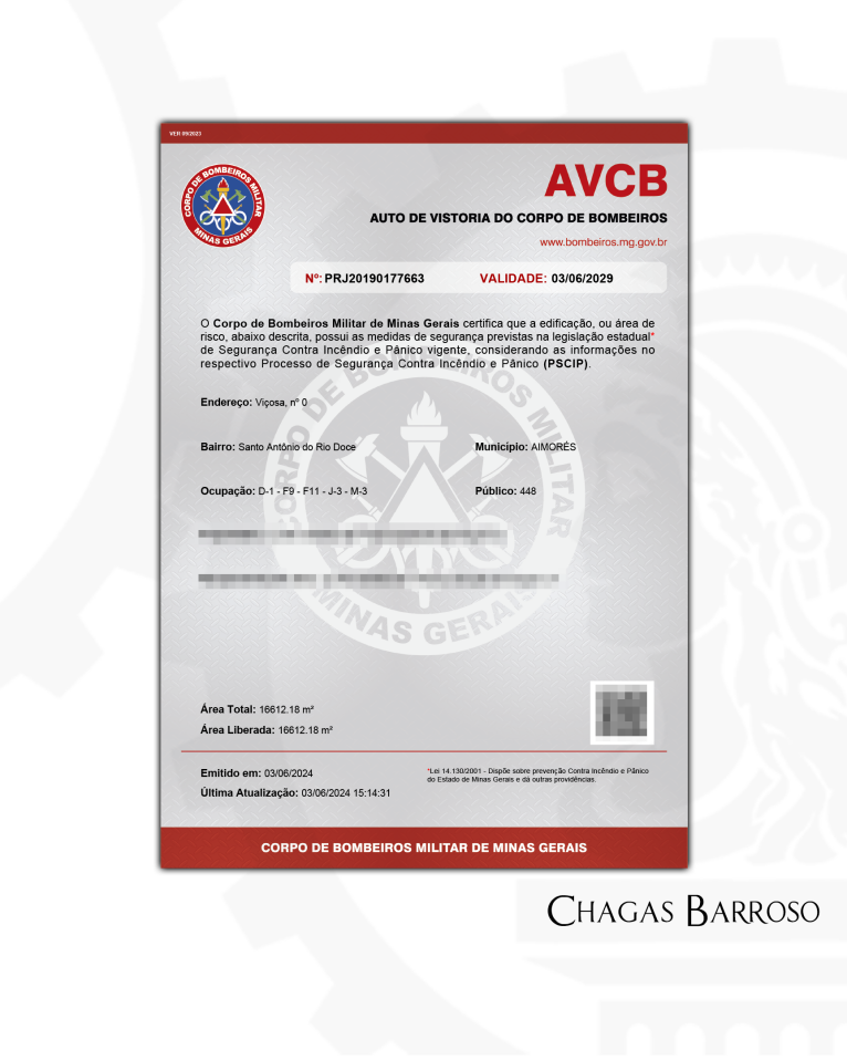 INSPEÇÃO LAUDO & RENOVAÇÃO DE AVCB - USINA HIDRELÉTRICA - AIMORES - MG