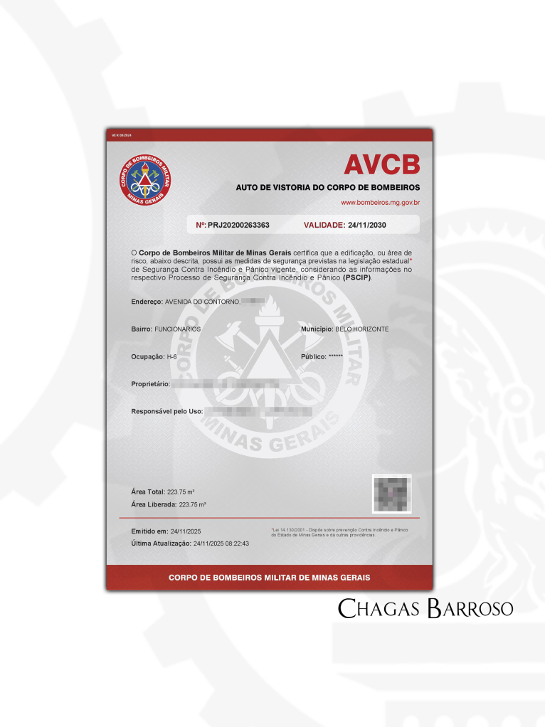 INSPEÇÃO LAUDO & RENOVAÇÃO DE AVCB CLINÍCA MÉDICA - CENTRO - BELO HORIZONTE - ENGENHEIRO LEVI DAS CHAGAS BARROSO FILHO