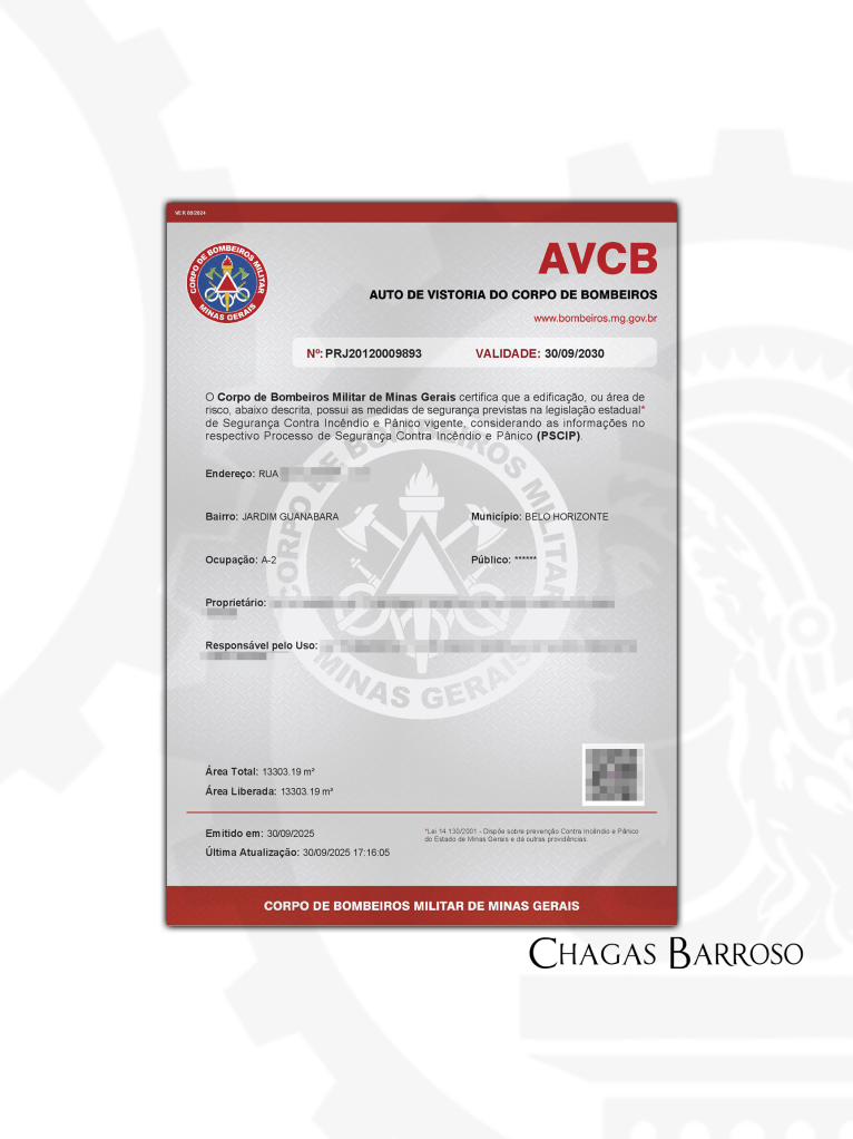 INSPEÇÃO LAUDO & RENOVAÇÃO DE AVCB COND RESIDENCIAL - JARDIM GUANABARA - BH - ENGENHEIRO LEVI DAS CHAGAS BARROSO FILHO