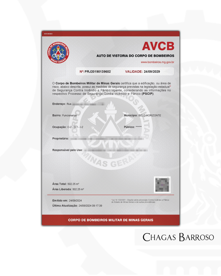 INSPEÇÃO LAUDO & RENOVAÇÃO DE AVCB EMPRESA DE ASSISTÊNCIA MÉDICA - BH - MG