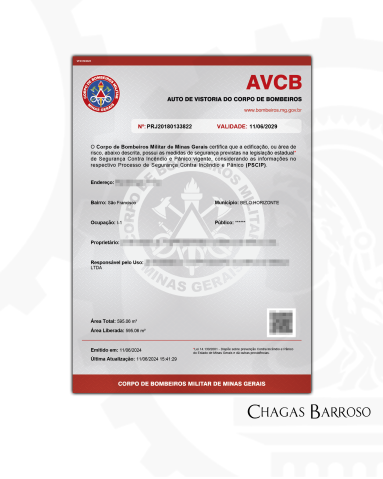 INSPEÇÃO LAUDO & RENOVAÇÃO DE AVCB FÁBRICA DE BEBIDAS - BELO HORIZONTE - MG