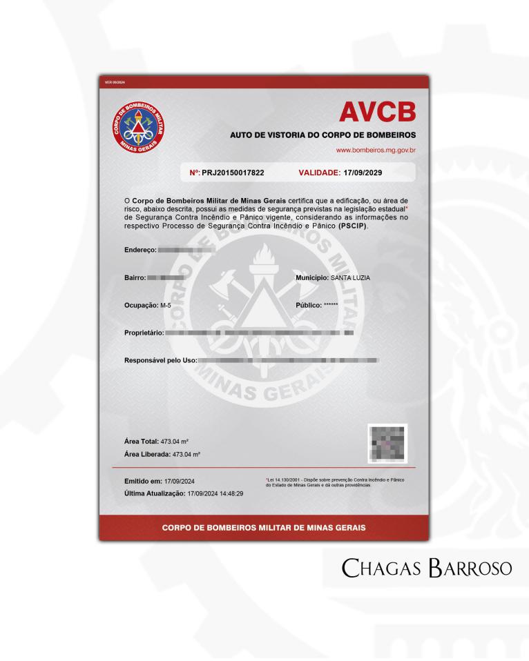 INSPEÇÃO LAUDO & RENOVAÇÃO DE AVCB GALPÃO DE RECICLAGEM - SANTA LUIZA - MG