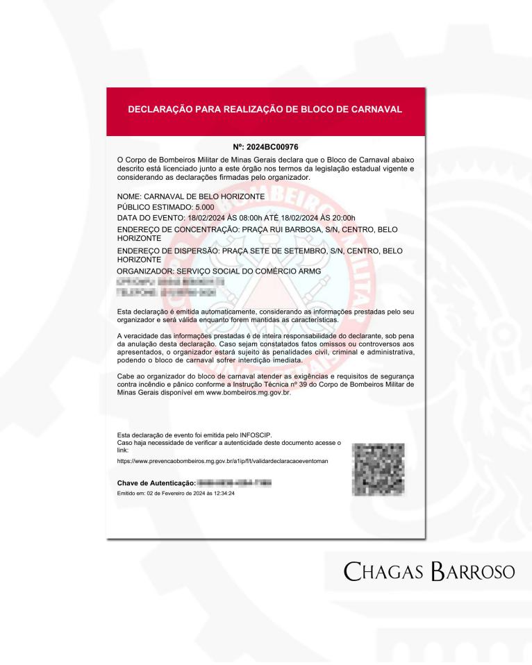 LAUDO TÉCNICO BLOCO DE CARNAVAL-5000 PESSOAS - CENTRO - BELO HORIZONTE