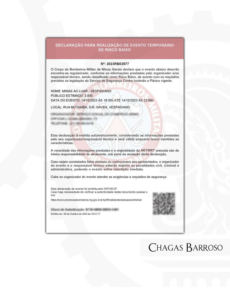 LAUDO TÉCNICO EVENTO TEMPORÁRIO DE RISCO BAIXO-VESPASIANO
