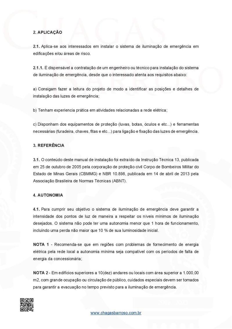 MANUAL TÉCNICO DE INSTALAÇÃO DE LUMINÁRIAS DE EMERGÊNCIA - 2023
