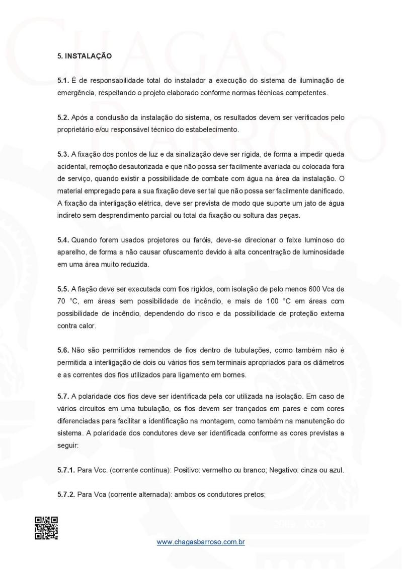 MANUAL TÉCNICO DE INSTALAÇÃO DE LUMINÁRIAS DE EMERGÊNCIA - 2023
