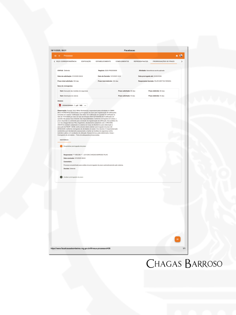 NOVA PRORROGAÇÃO DE PRAZO - RESIDENCIAL - CASTELO - BH - ENGENHEIRO - LEVI DAS CHAGAS BARROSO FILHO