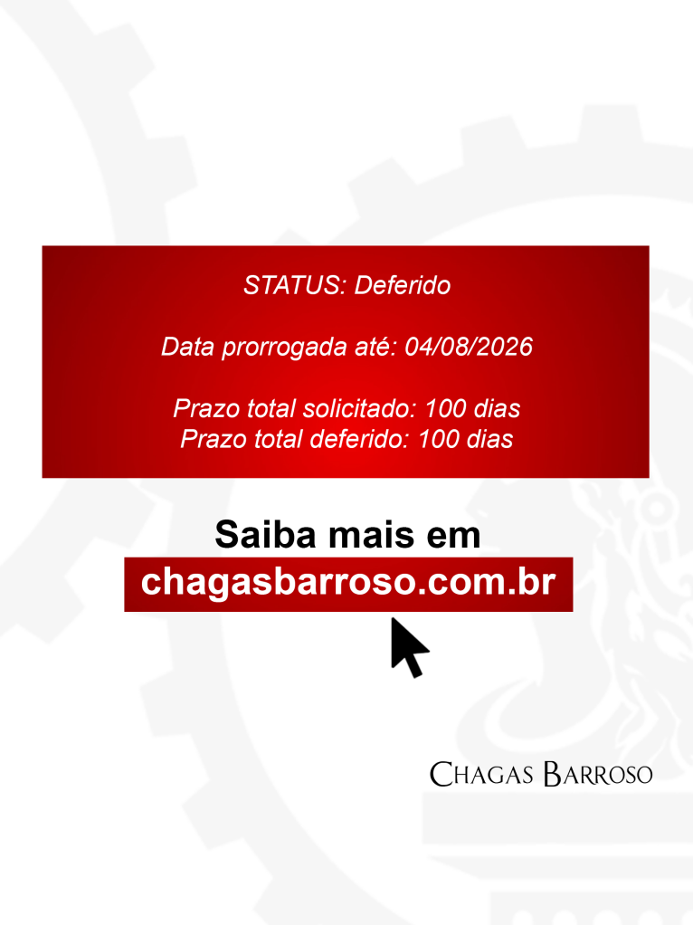NOVA PRORROGAÇÃO DE PRAZO - RESIDENCIAL - SANTO ANTÔNIO - BH - ENGENHEIRO - LEVI DAS CHAGAS BARROSO FILHO