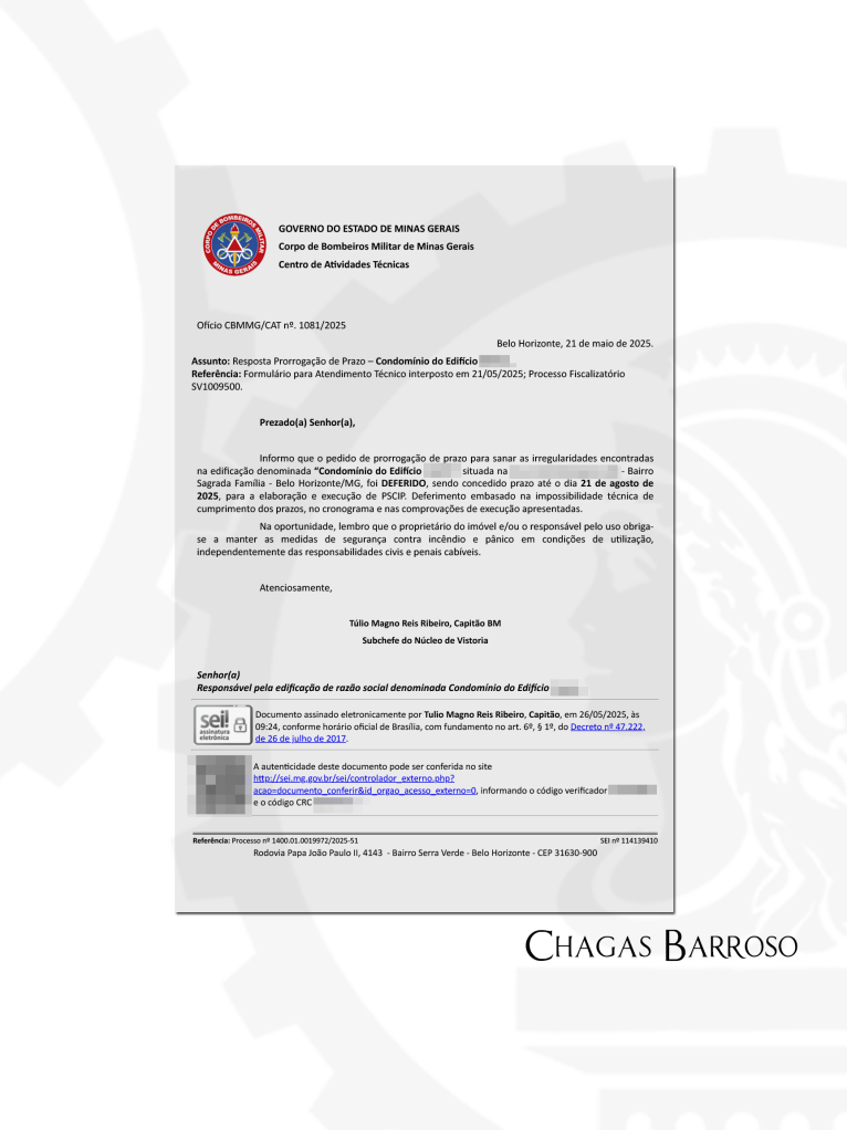 PRORROGAÇÃO DE PRAZO - RESIDENCIAL - SAGRADA FAMÍLIA - BH - ENGENHEIRO LEVI DAS CHAGAS BARROSO FILHO