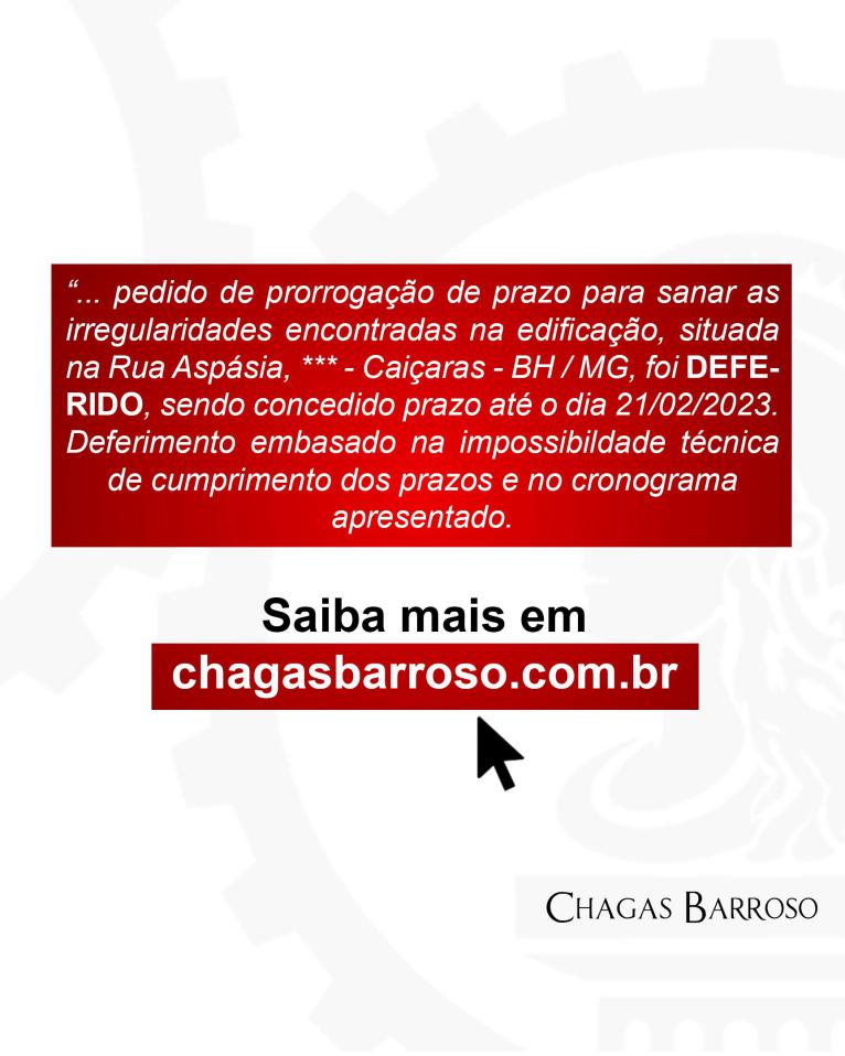 PRORROGAÇÃO DE PRAZO RESIDENCIAL - CAIÇARA - BH