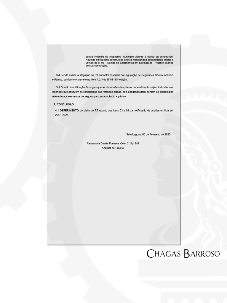 RECONSIDERAÇÃO DE ATO APÓS NOTIFICAÇÃO & APROVAÇÃO DE PROJETO - IGREJA - CONTAGEM - MG - ENGENHEIRO LEVI DAS CHAGAS BARROSO FILHO
