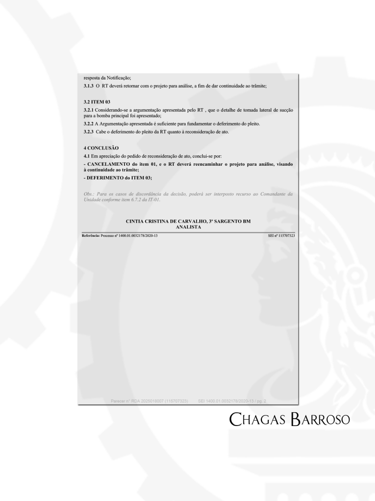 RECONSIDERAÇÃO DE ATO & APROVAÇÃO DE PROJETO - CONDOMÍNIO RESIDENCIAL - SERRA - BH - ENGENHEIRO LEVI DAS CHAGAS BARROSO FILHO