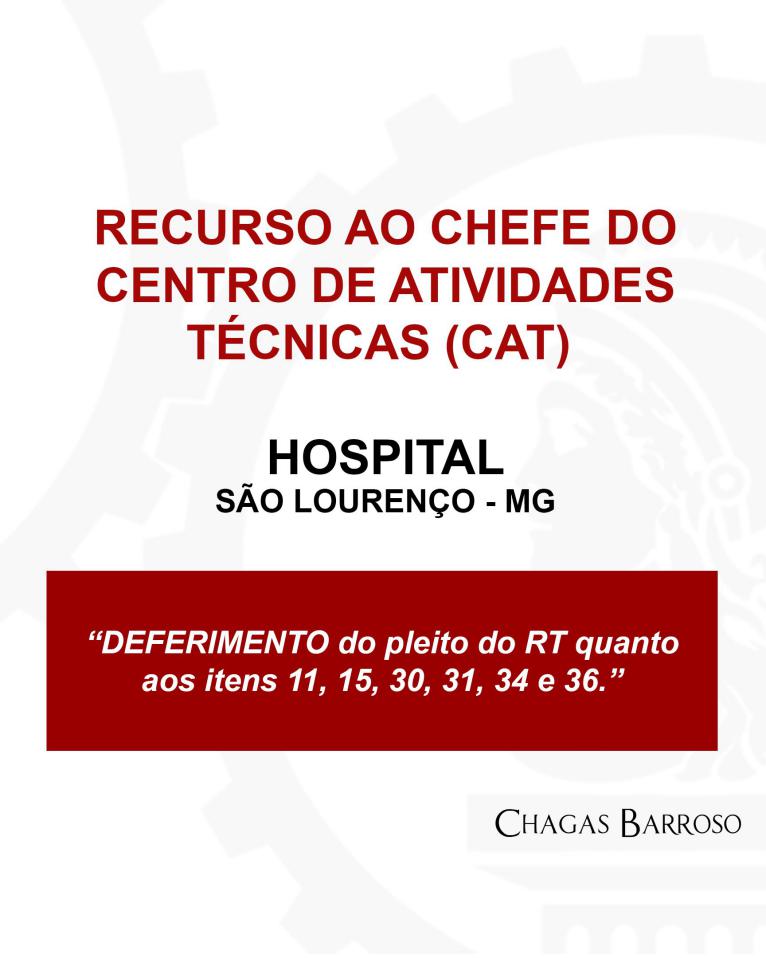 RECONSIDERAÇÃO DE ATO APÓS NOTIFICAÇÃO DE PROJETO HOSPITAL SÃO LOURENÇO - MG
