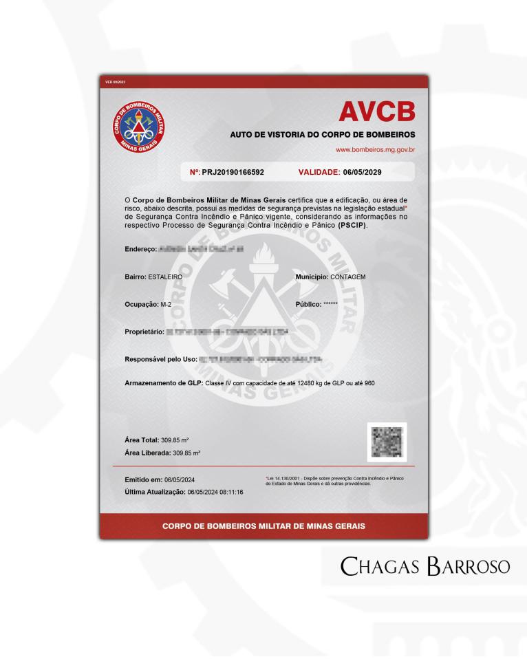 RENOVAÇÃO DE AVCB-DISTRIBUIDOR DE GÁS - CONTAGEM - MG